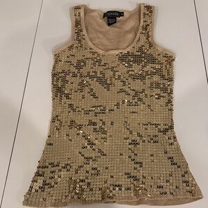 Rampage Gold Sequin Tank Top Size 7